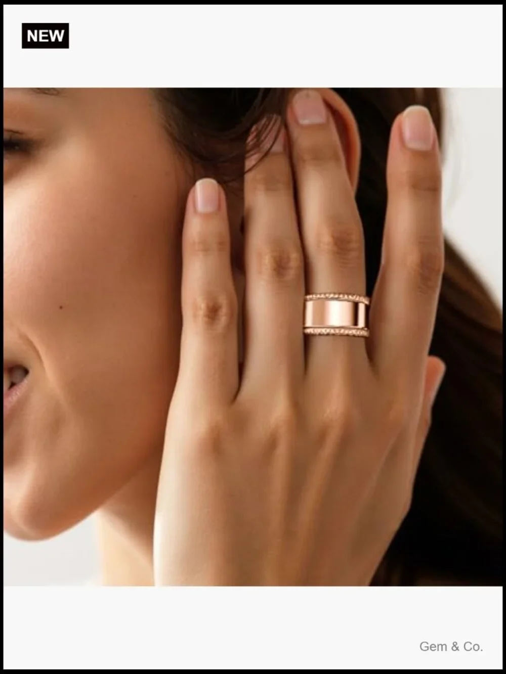 2 Stacking Rings 14K Gold Plated Cubic Zirconia for Oura Ring Accessories Size 8